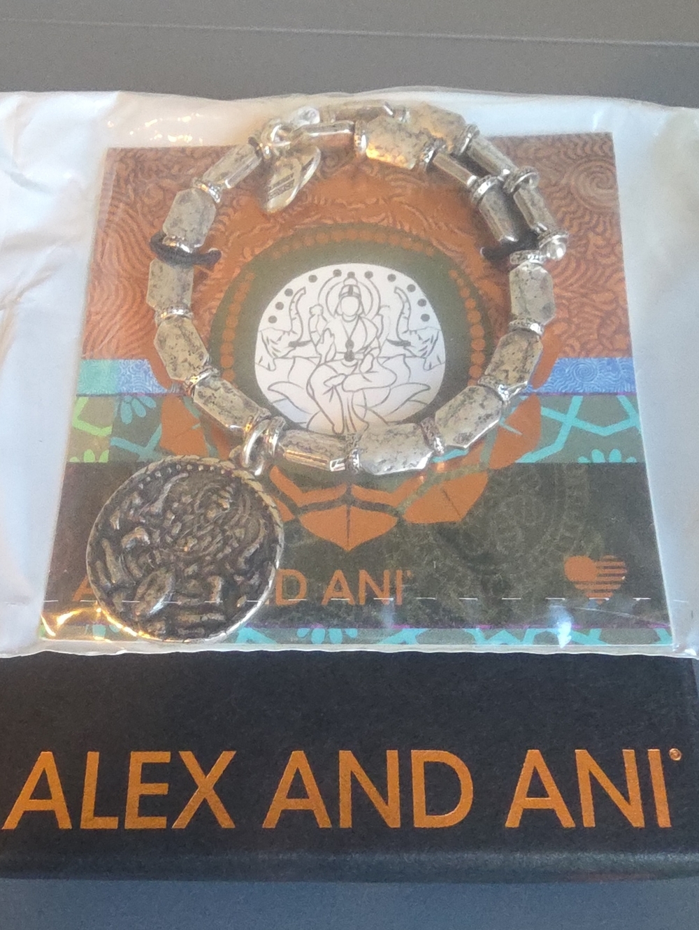 ALEX AND ANI NWT Lakshmi Wrap Two-Tone Beaded Bracelet with Coin Charm